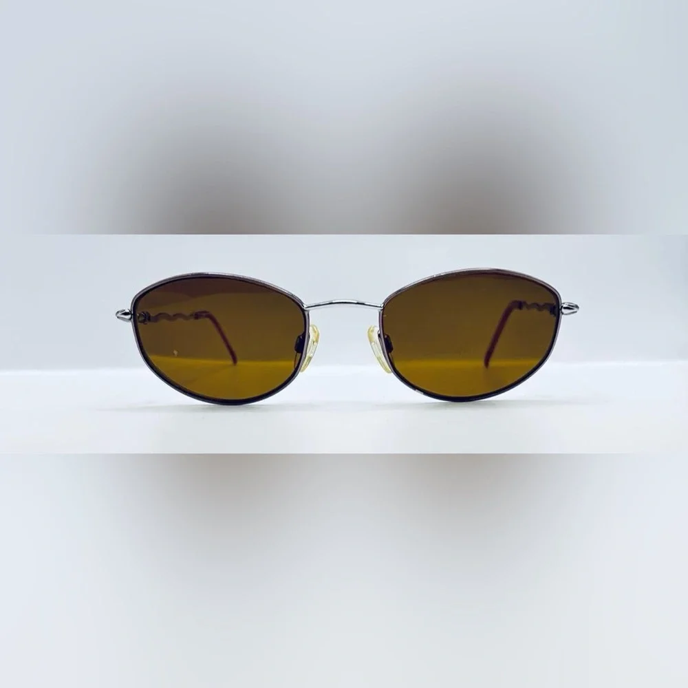 Sophia Loren 073 Pink Silver Oval Sunglasses Frames Only - Picture 3 of 8